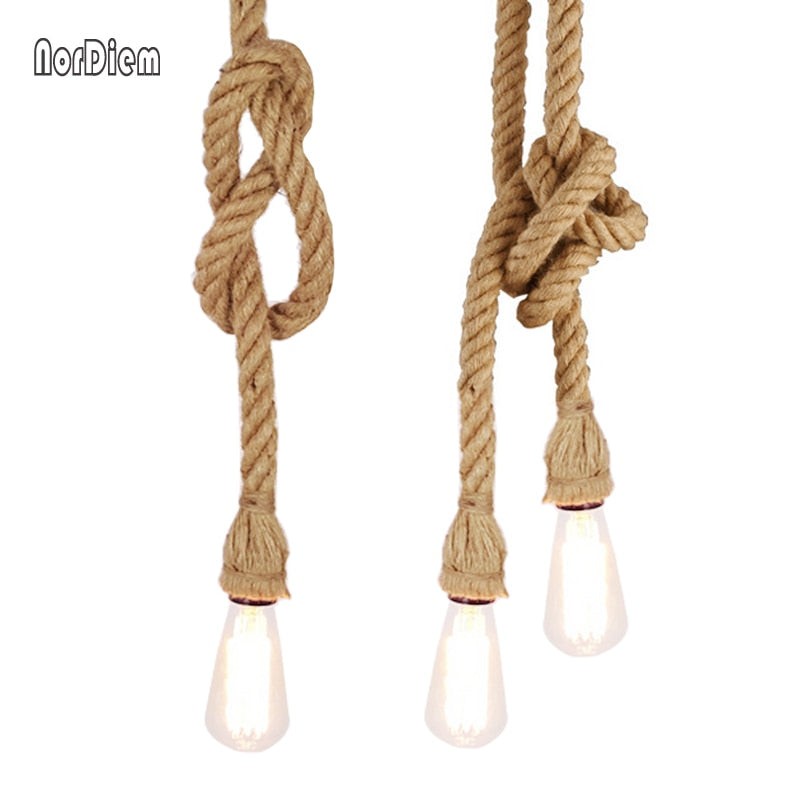 Vintage Rope Pendant Light Lamp