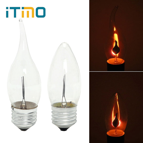 iTimo LED Edison Bulb E14 E27 3W Flame Fire Lighting Vintage