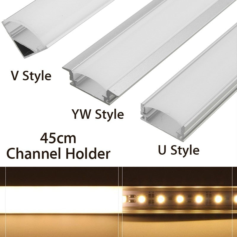 U/V/YW Style Shaped 45cm Silver Aluminium LED Bar