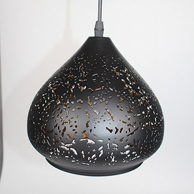 Vintage Pendant Light Nordic Porous Loft E27 LED Iron Etching Lampshade