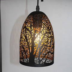 Vintage Pendant Light Nordic Porous Loft E27 LED Iron Etching Lampshade