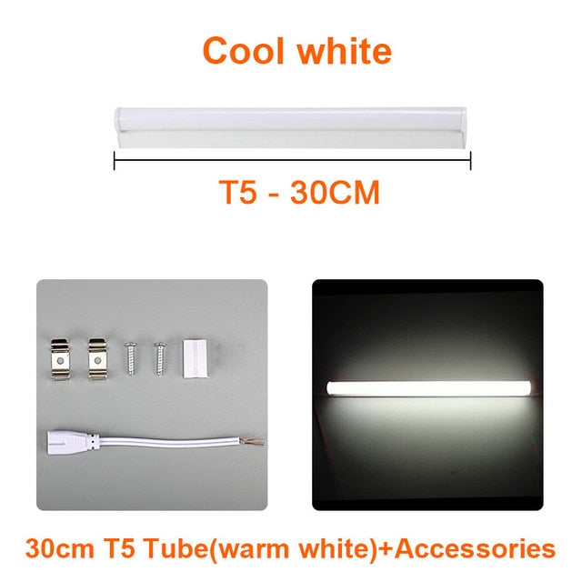 LED Tube T5 Lamp 220V 230V 240V PVC Plastic Fluorescent Light