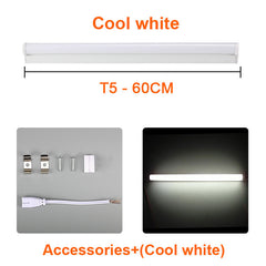 LED Tube T5 Lamp 220V 230V 240V PVC Plastic Fluorescent Light