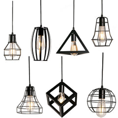 7 type modern black cage pendant lights