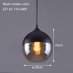 Nordic Modern loft hanging Glass Pendant Lamp