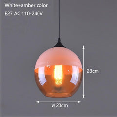 Nordic Modern loft hanging Glass Pendant Lamp