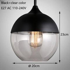 Nordic Modern loft hanging Glass Pendant Lamp