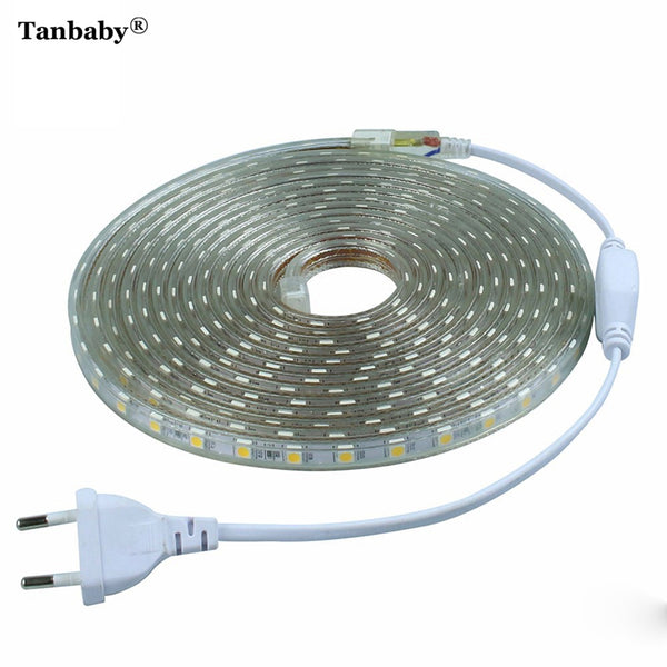 220V LED Strip Light 5050 LED Ribbon Waterproof