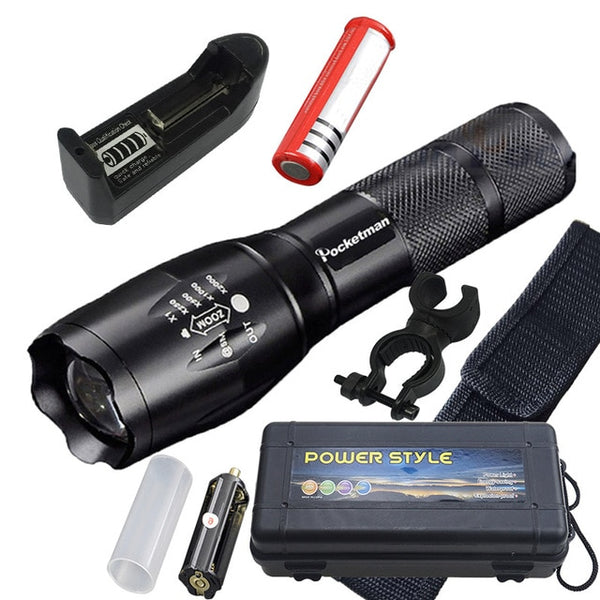 9000 Lumens XM-L T6 L2 LED Flashlight Rechargeable