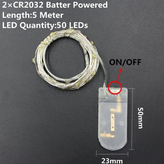 1/2/5/10M 10-100 LEDs Christmas Garland Copper Wire LED String Lamp