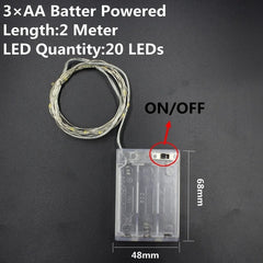 1/2/5/10M 10-100 LEDs Christmas Garland Copper Wire LED String Lamp