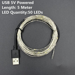 1/2/5/10M 10-100 LEDs Christmas Garland Copper Wire LED String Lamp