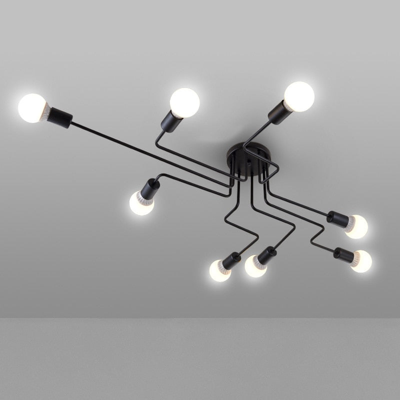 Black Iron 4/6/8 Branching Bubble Chandelier