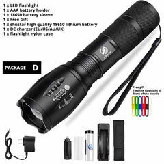 Led flashlight Ultra Bright torch T6/L2/V6 Camping light