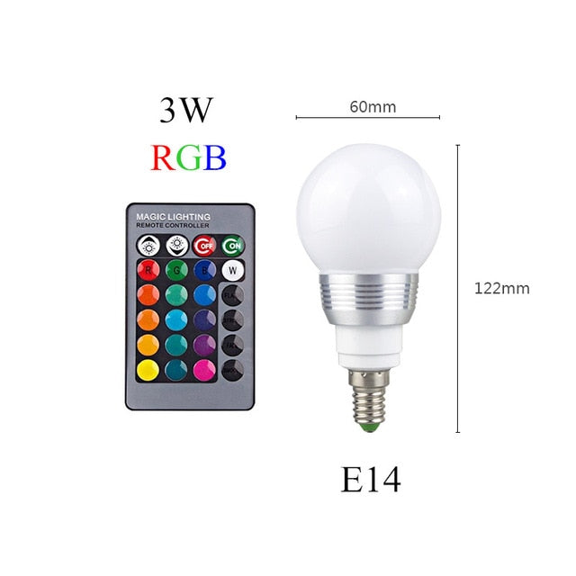 E27 E14 RGB Bulb Lamp