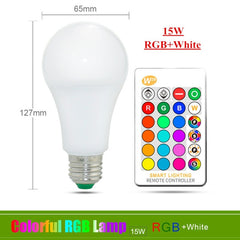 E27 LED Bulb 5W 10W 15W RGB + White 16 Color LED Lamp