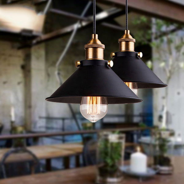 black vintage industrial pendant light nordic retro lights