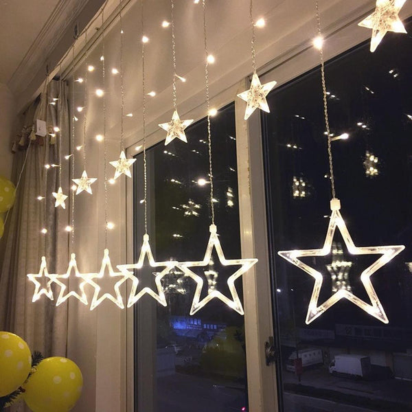 LED String Lights Pentagram Star Curtain Light
