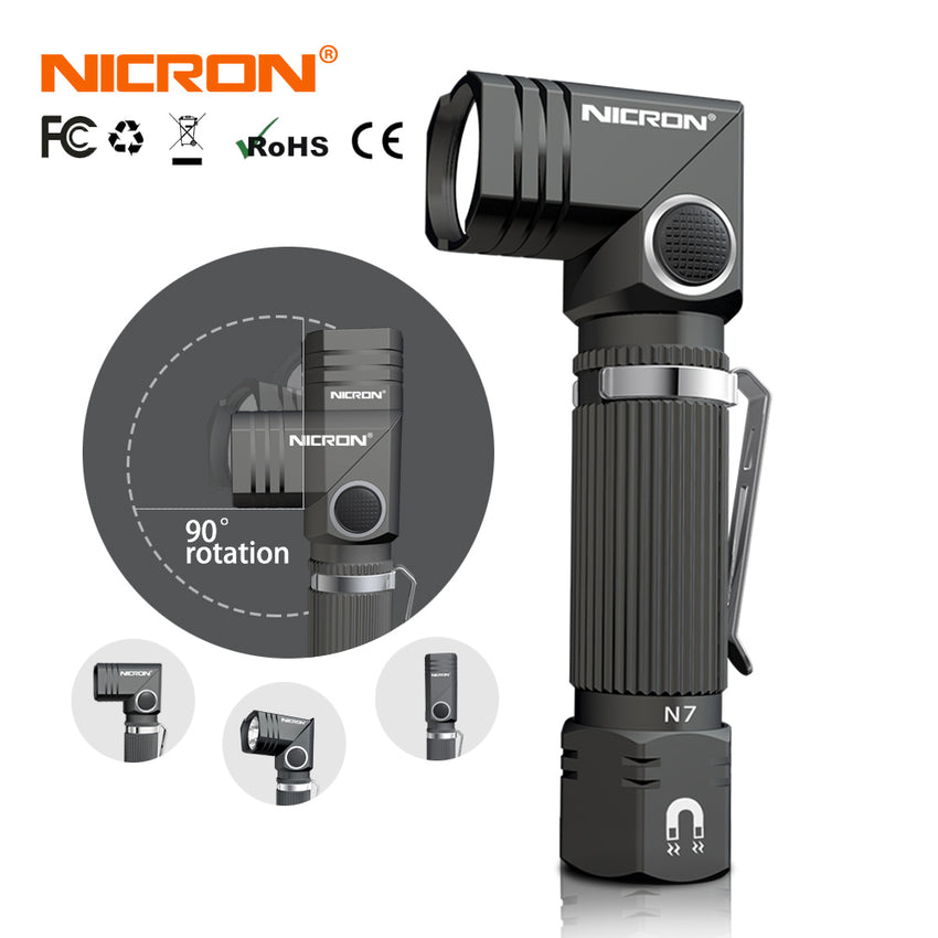 NICRON Led Flashlight Handfree Dual Fuel