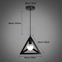Modern Pendant Light Black Iron Hanging Cage
