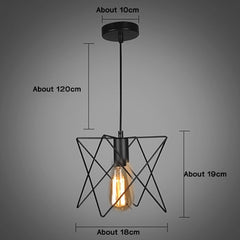 Modern Pendant Light Black Iron Hanging Cage