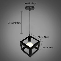 Modern Pendant Light Black Iron Hanging Cage