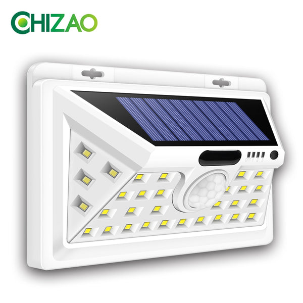 CHIZAO Solar Lights Outdoor Motion sensor Night security wall lamp