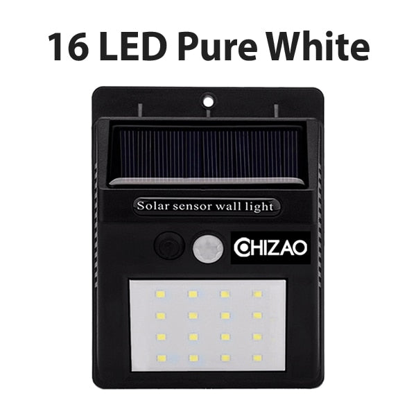 CHIZAO Solar Lights Outdoor Motion sensor Night security wall lamp