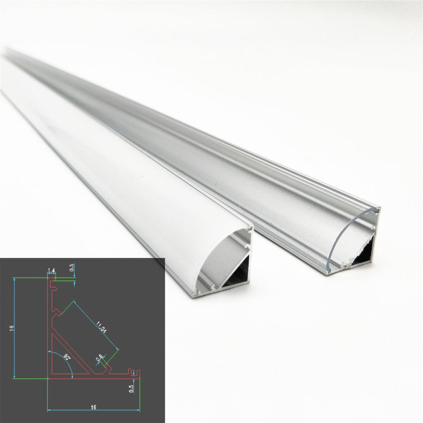 1-10pcs 50cm led bar light housing V shape Triangle aluminum