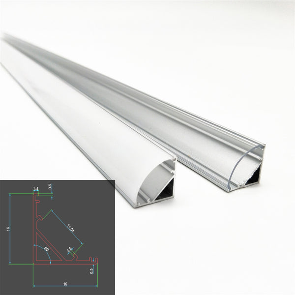 1-10pcs 50cm led bar light housing V shape Triangle aluminum