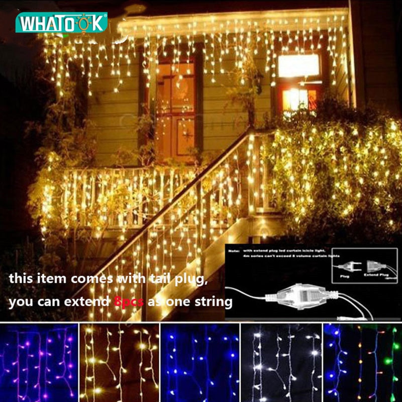 Christmas Garland LED Curtain Icicle String Light
