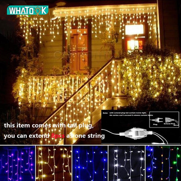 Christmas Garland LED Curtain Icicle String Light