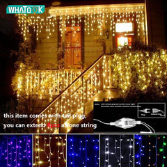 Christmas Garland LED Curtain Icicle String Light