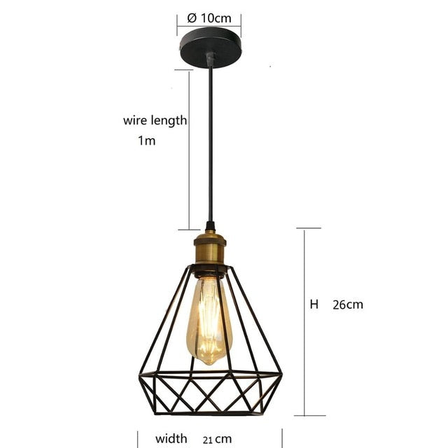 ZhaoKe Modern  Industrial Vintage Cage Pendant Light