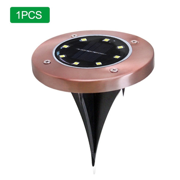 Solar Powered Ground Light Waterproof Garden Pathway Deck Lights