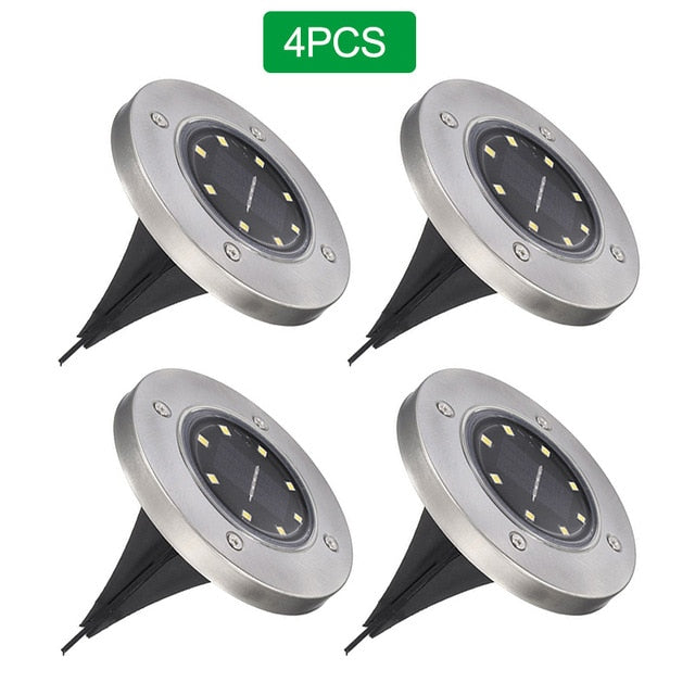 Solar Powered Ground Light Waterproof Garden Pathway Deck Lights