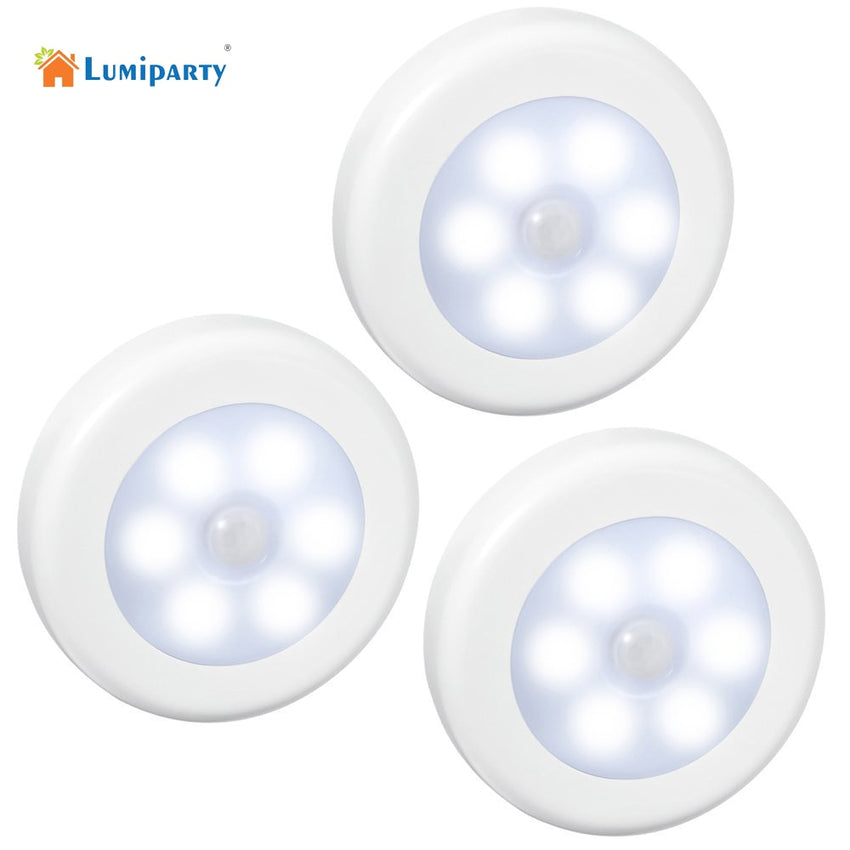 3PC 6 LED Night Light Magnetic Wireless Detector Light