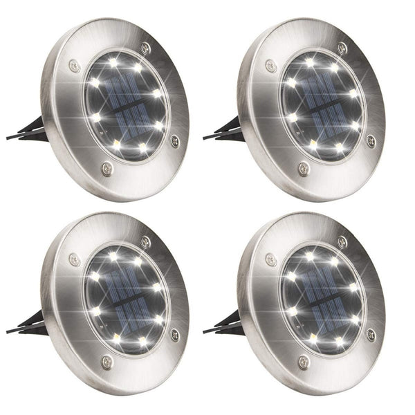 Solar Powered Disk Lights 8/12 LED Solar Pathway Lights