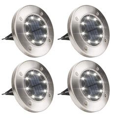 Solar Powered Disk Lights 8/12 LED Solar Pathway Lights