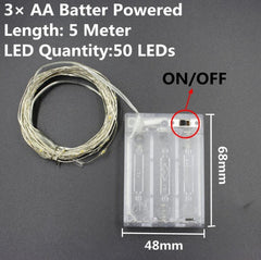 1/2/5/10M Copper Wire LED String Lights Holiday lighting
