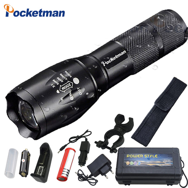 9000 Lumens XM-L T6 L2 LED Flashlight Rechargeable