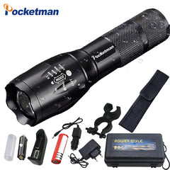 9000 Lumens XM-L T6 L2 LED Flashlight Rechargeable