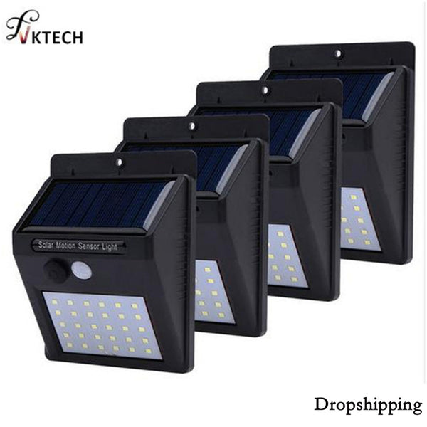 1-4Pcs 20/30 LEDs Solar Light PIR Motion Sensor Solar Garden Light