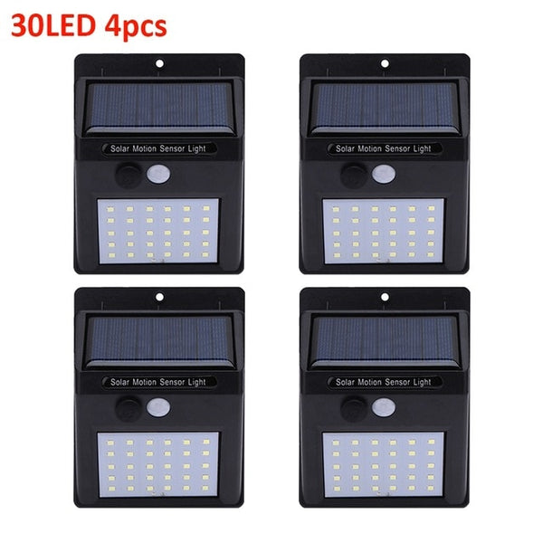 1-4Pcs 20/30 LEDs Solar Light PIR Motion Sensor Solar Garden Light